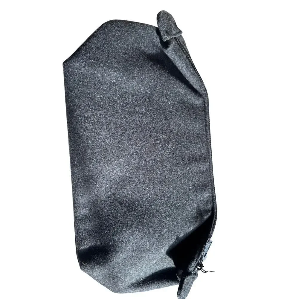 Montblanc Parfums Gray Felt Toiletry Bag Travel Dopp Kit Zippered Pouch